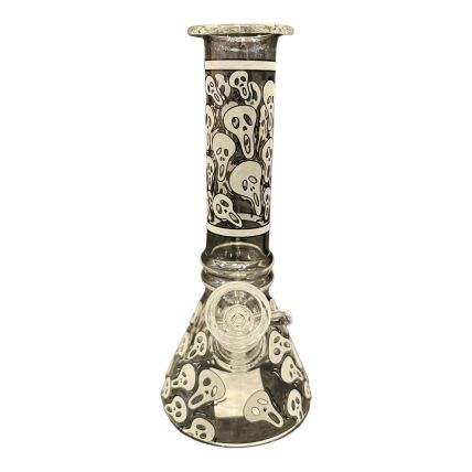 BONG VIDRO MOON CAVEIRA FLUORESCENTE 20CM (SS034)