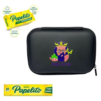 KIT PAPELITO KING KUSH CASE, SEDA E PITEIRA