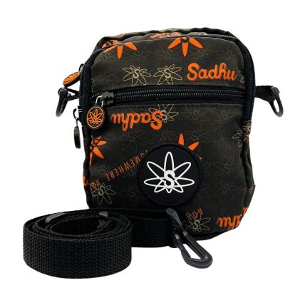 SHOULDER BAG SADHU PRETO LOGO LARANJA
