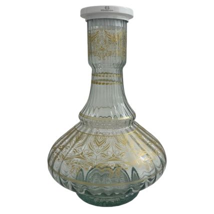 VASO HG GRANDMA GREGA TRANSPARENTE BOCAL BRANCO 30CM