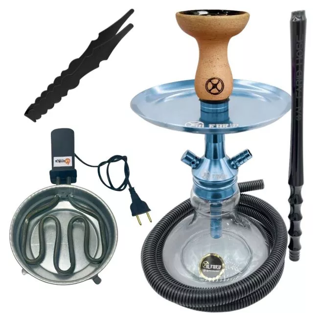 Kit Narguile Alfarid Setop Azul Bebe Simples | Oásis Tabacaria