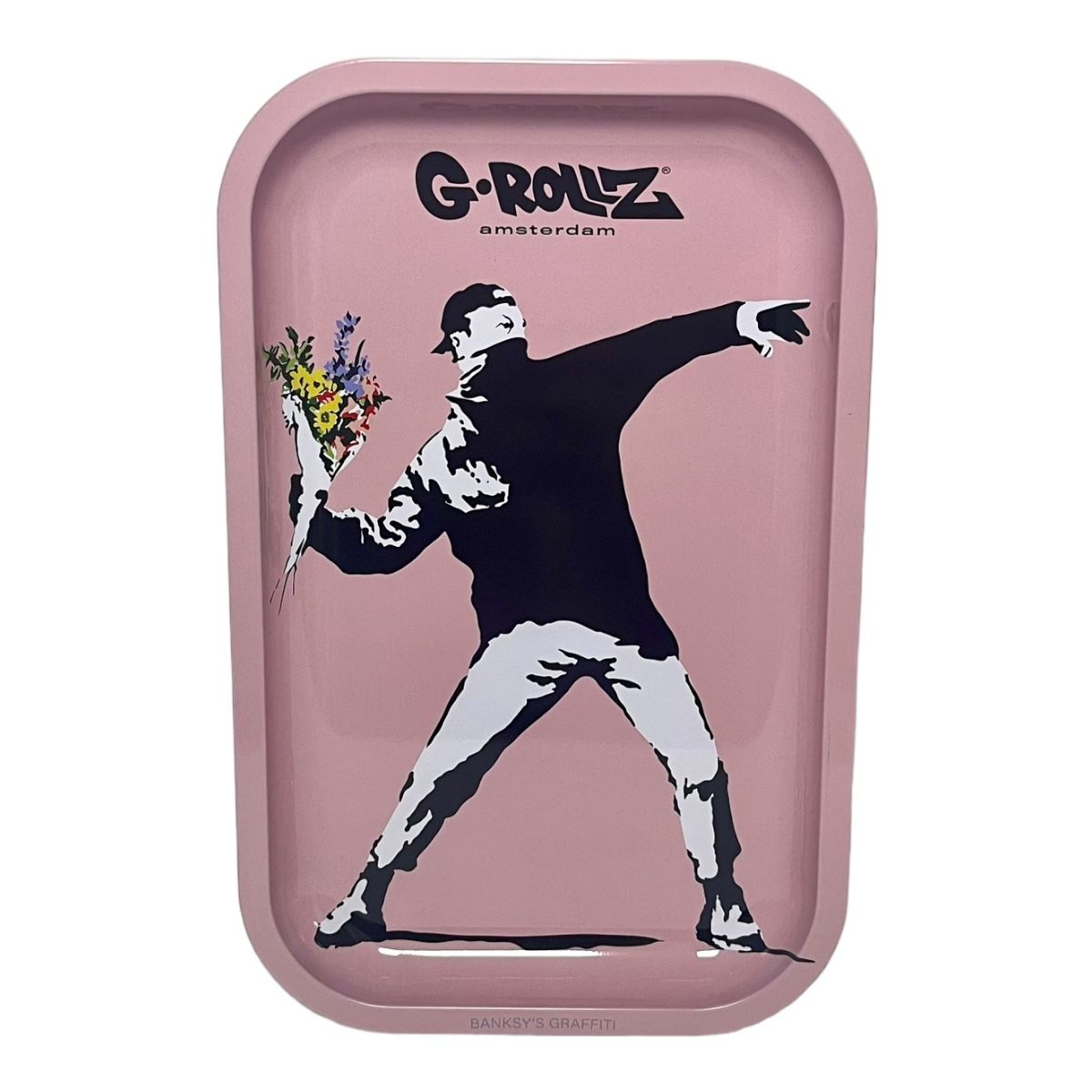BANDEJA GROLLZ BANKSY FLOWER THROWER PINK (M)