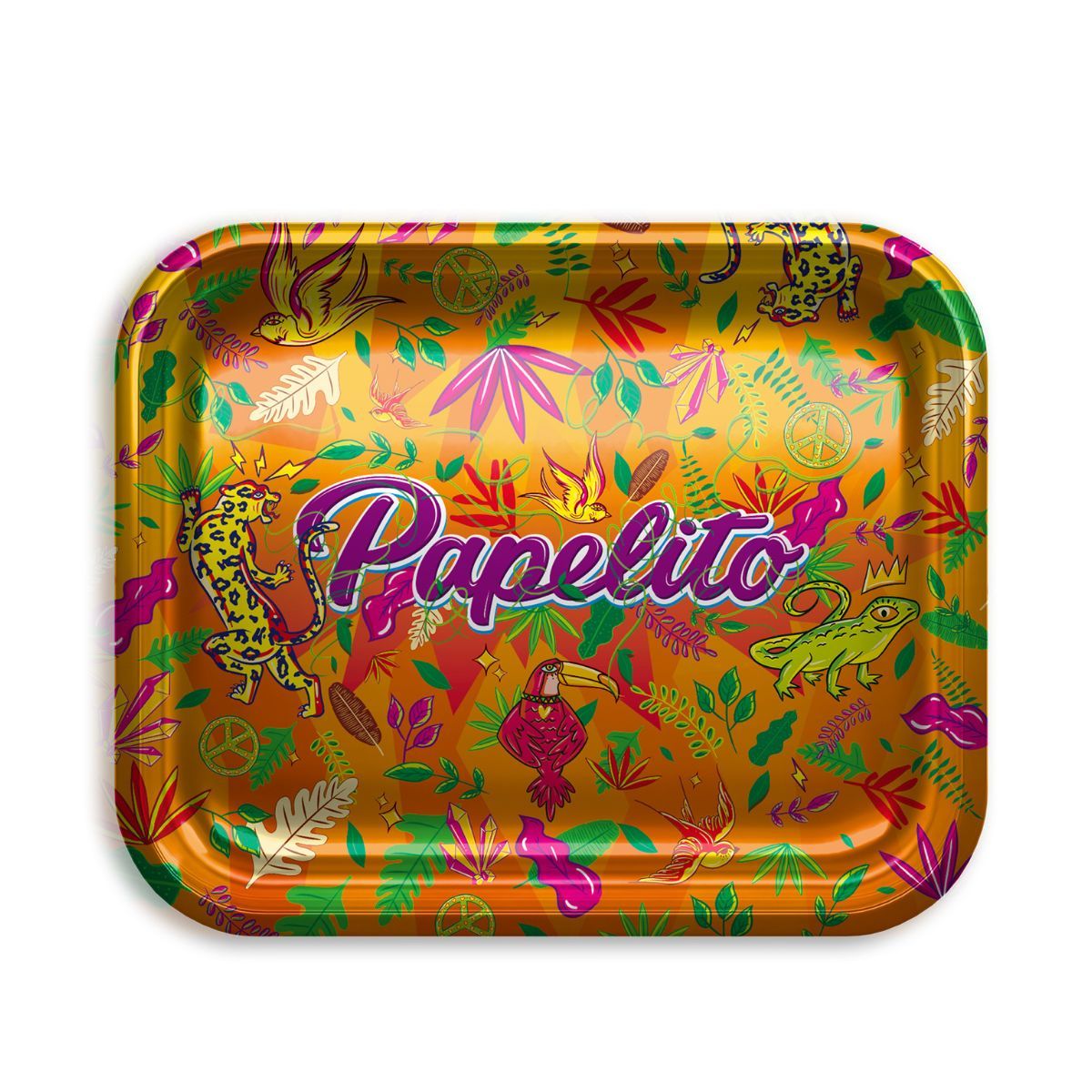 BANDEJA FAUNA E FLORA LARANJA PAPELITO 18X14CM (P)