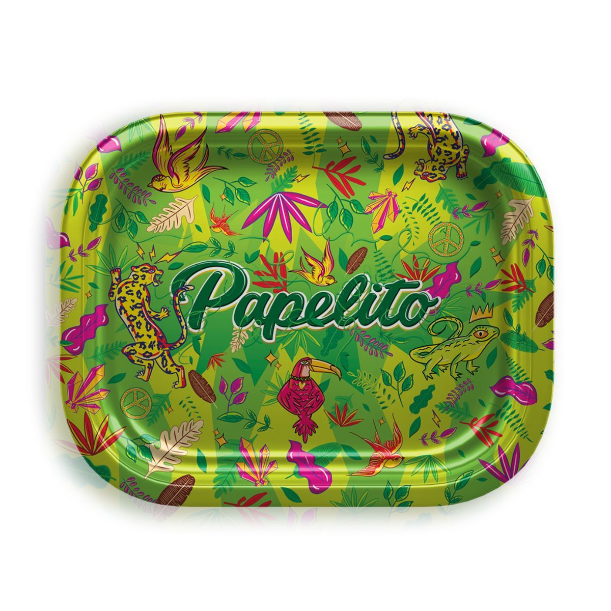 BANDEJA FAUNA E FLORA VERDE PAPELITO 18X14CM (P)