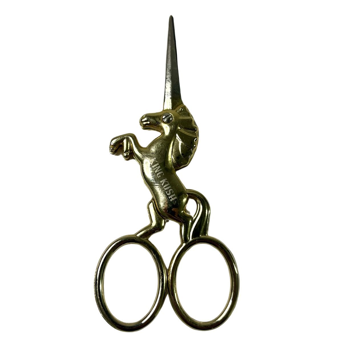 TESOURA METAL KING KUSH UNICORNIO DOURADO